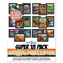 Super Pack of 18 Fuzzy Velvet Coloring Posters National Parks Edition Great for Family Time Arts Crafts Travel At Home