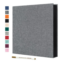 Spbapr Groes Fotoalbum, selbstklebend, Leineneinband, magnetisches Scrapbook-Album, DIY-Sammelalbum, 60 schwarze Klebeseiten fr 3 x 5, 4 x 6, 5 x 7