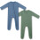 Hapiu Bambu Rayon Footies 2-Pack Moonlight Blue Dark Forest Green 6-12 mnader 1