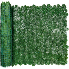 iCover 59 * 157 inch kunstmatige klimop privacy hek groen esdoornblad versterkte verbinding voorkomen dat bladeren eraf vallen faux haagpanelen groen