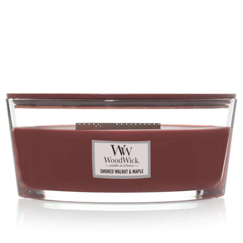 WoodWick Ellipse Scented Candle  Smoked Walnut & Maple  16oz | Up to 50 Hours Burn Time