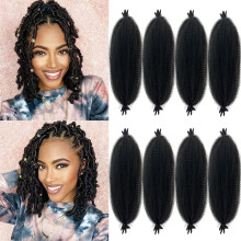 Paraglame 16-Zoll-Marley-Twist-Flechthaar, 8 Packungen, vorgetrennte federnde Afro-Twist-Haarverlngerung, verworrene Afro-Twist-Hkelhaarzpfe, nat