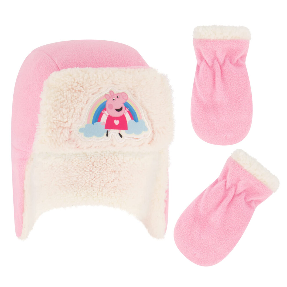 Hasbro Girls Winter Accessory Hat and Mittens Set  Peppa Pig Toddler Beanie for Toddler Ages 2-4