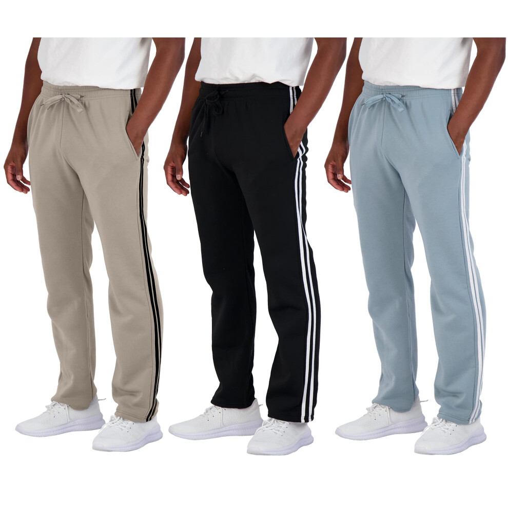 Lot de 3 pantalons de surv   tement ouverts pour hommes en polaire technique pour hommes Active Sports S