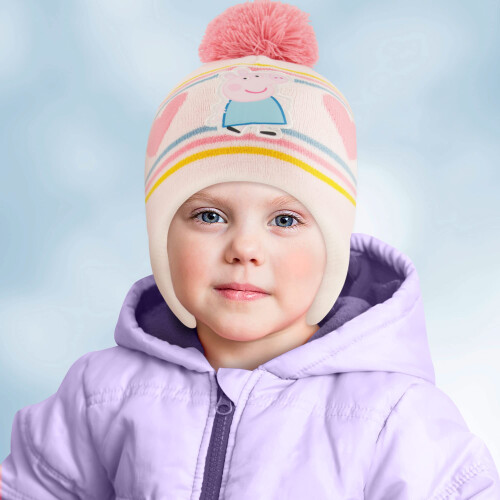Hasbro Hasbro Flickor Vintermössa och Vantar Set, Peppa Pig Beanie för Barn 2-7 år 1