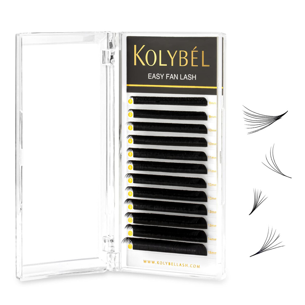 Kolybel Eyelash Extensions Easy Fan Lashes 003 Thickness Cc Curl 11Mm Single Length Auto Blooming Lash Extension Volume Lashes Lasting Self Fanning L
