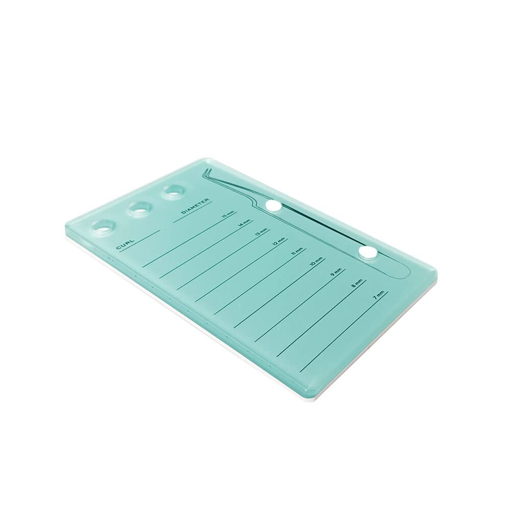 Liximmazn Blue Eyelash Grafting Pallet Acrylic Lash Tile Holder 7-15Mm Scale Glue C