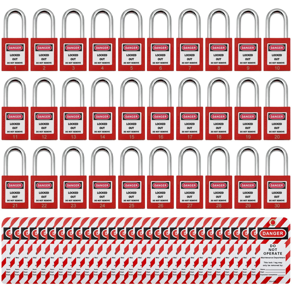 Lockout Tagout Locks Safety Padlock Loto Locks Keyed Differently Lock Out Tag Out 30 Pcs Safety Padlocks Plastic With 30 Locko 743636410309