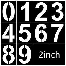 2 tommer nummer stencils indstil plastnummer stencils genanvendelige digitale skabeloner til kage stencil adress nummer maling stencils skabelone