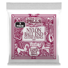 Ernie Ball Ernesto Palla schwarz-goldene Ball-End-Nylon-Saiten fr klassische Gitarre, 3er-Pack, Strke 2842 (P03409)
