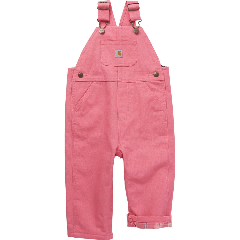 Carhartt Girls Bib Overalls (Lined and Unlined)  Pink Lemonade  12 Mon