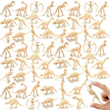 Qiuttnqn 60 Pack Dinosaur Fossil Skeletter Plast Figurer Dino Bones Dinosaur Skelet Leget?j til Dino Sand Dig Videnskab Lege Party Favor 12 Style
