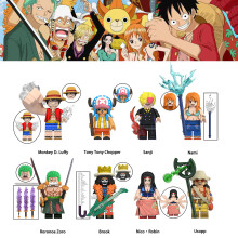(8PCS One Piece -E) 56PCS One Piece Minifigures Toys  collection building blocks Fit Lego Gift