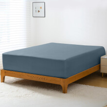 GOKOTTA Nur Spannbetttuch  16-Zoll-Taschen-Spannbettlaken aus Bambus-Rayon, superweiches und khlendes Unterlaken mit 4 elastischen Eckbndern (blau