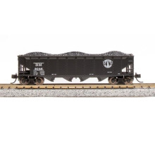 Broadway BLI7424 1-160 Scale N B&M ARA 70-Ton Quad Hopper Post-1947 Minute Man Model Train - No. A, Black - Pack of 4