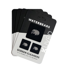 KUVRD WATERBEAR - Cura?atori de ecran universal - Instrumente de cura?are minuscule pentru lentile ?i ecrane - 4 pachete - (seturi 4 -pad)