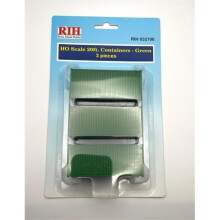 Rock Island Hobby RIH032106 HO Scale 20 ft. Containers Model Train, Green - Pack of 3
