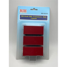 Rock Island Hobby RIH032107 HO Scale 20 ft. Containers Model Train, Red - Pack of 3