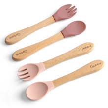 Ginbear Silikon-Babylffel und -gabeln zum Selbstfttern, 1218 Monate, weiche Spitze, Babybesteck-Sets fr Mdchen, Kleinkinder, Ftterutensilien f
