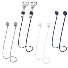 Magnetic Anti-Lost Straps for AirPods Colorful Soft Silicone Sports Lanyard  Neck Rope Cord (black  white  blue grey)