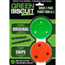 green Biscuit Hockey Puck 2-Pack, Original, Off Ice Hockey PuckSnipe, Shooting Street Hockey Puck