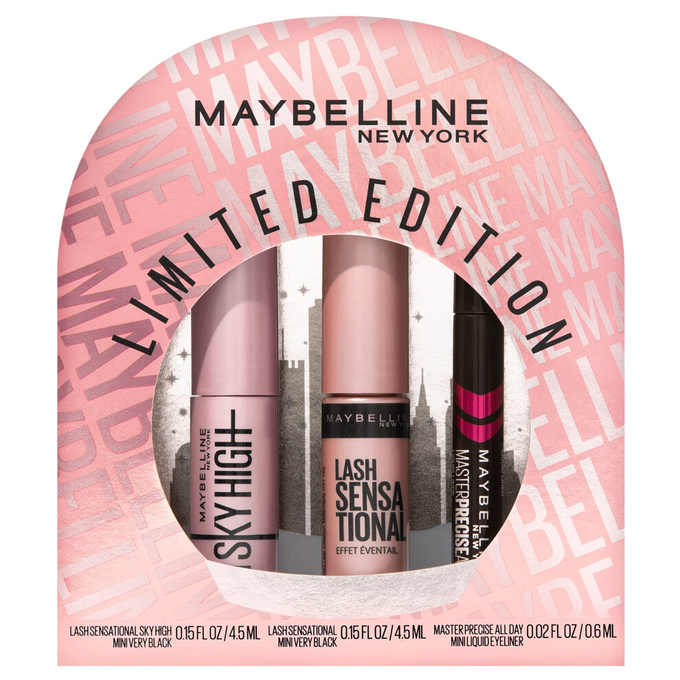 Maybelline New York Holiday Limited Edition Eye Makeup Gift Set  Sky High Mascara  Lash Sensational Mascara and Master Precise L