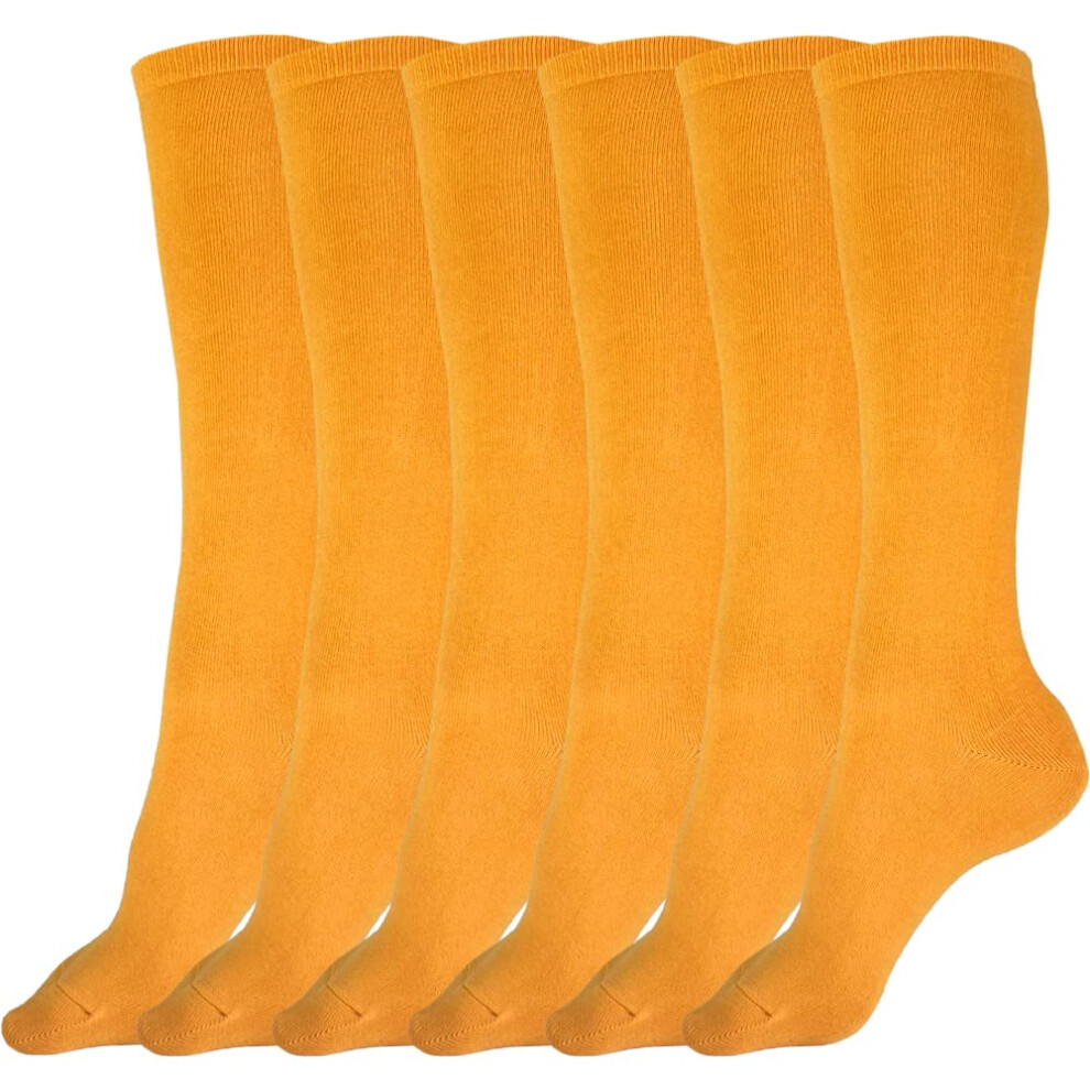 juDanzy Lot de 3 paires de chaussettes montantes solides pour gar   ons et filles pour l'   cole, le football, l'AFO, etc. (10-15 ans, or)