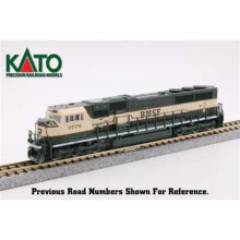 Kato KAT1766313 No.9799 N Scale EMD SD70MAC Cab Headlight Sound & DCC Burlington Northern Santa Fe Model Train, Cream & Green