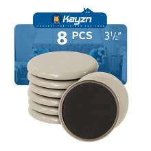 Kayzn Furniture Sliders 8pcs 3 1/2 pouces - Curseurs ronds reutilisables a usage lourd pour le mobilier en mouvement sur le tapis Deplacez facile
