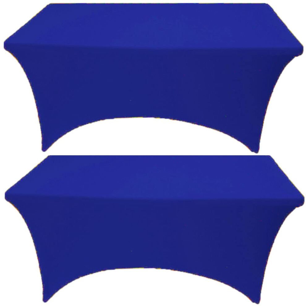 Gowinex Lot de 2 nappes extensibles en    lasthanne bleu roi de 2,4 m pour table rectangulaire,    v   nement, mariage, banquet et f   tes