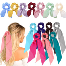 JOACHIO 14 stuks haarsjaal scrunchies satijnen scrunchies met strik haarbanden konijnenoor haarbanden strik haaraccessoires voor dames meisjes