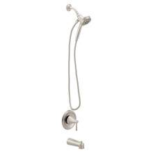Moen Ronan Matte Black Single Handle Modern Tub and Shower Faucet with Magnetix Rainshower  Valve Included  82021SRN