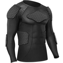 Zicac Sports Shock Rash Guard Kompressionspolstret skjorte fodboldbasketball beskyttelsesudstyr Brystribbeskyttere (Sort USA:XL)