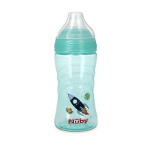 Cestovn    hrncek Nuby Thirsty Kids No Spill Sip-It Sport Tritan s m   kk   m silik   nov   m v   levkom a hygienick   m krytom 355 ml Rocket Ship