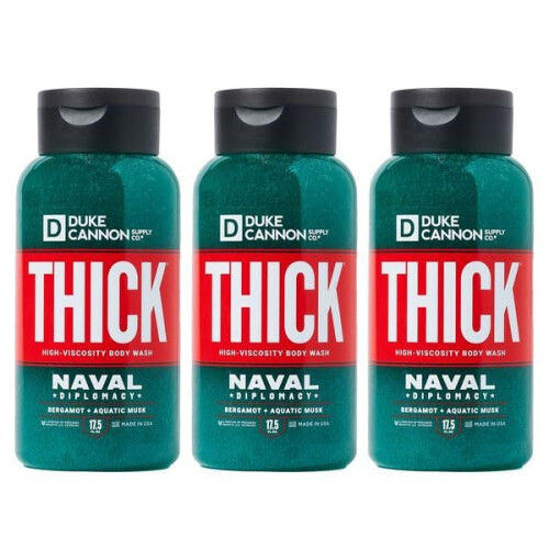 Duke Cannon Supply Co. THICK Σαπούνι για το Σώμα Ανδρών - Μυρίζει Ναυτική Υπεροχή, 17.5 Fl Oz 3PACK