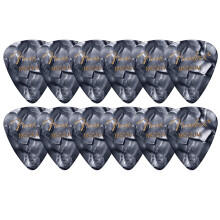 Fender Premium Celluloid 351 Picks, Medium, Zwart Moto - 12 Stuks