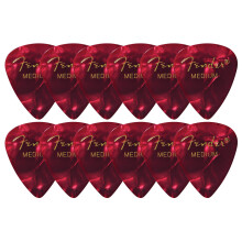 Fender Premium Celluloid 351 Picks, Medium, Rood Moto - 12 Stuks