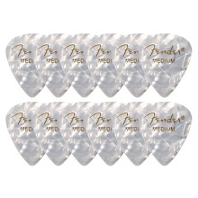 Fender Premium Celluloid 351 Picks, Medium, Wit Moto - 12 Stuks