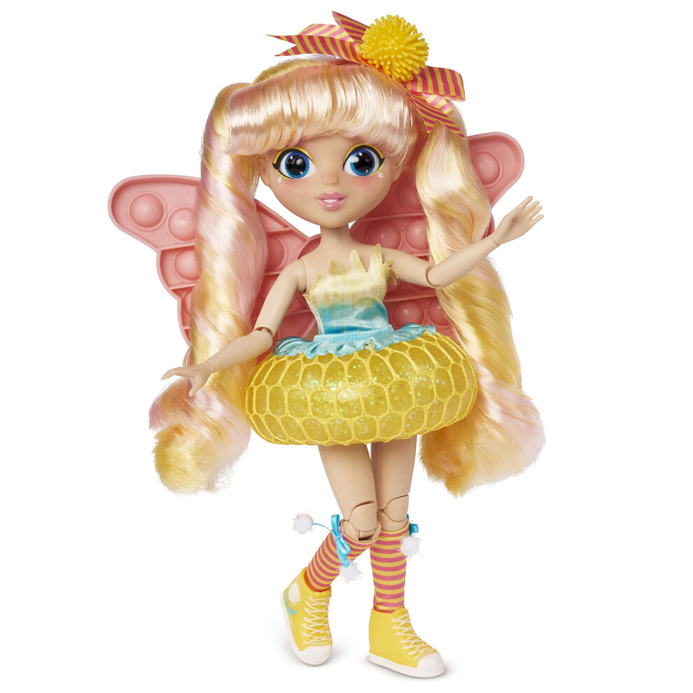 Poup   e de mode papillon Fidgie Friends Dandelion Wishes avec jouet Push Pop Fidget pour soulager l'anxi   t    et le stress des enfants
