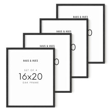 Haus and Hues 16x20 Black Oak Wood Frames Set of 4 - 16x20 Picture Fra
