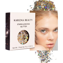 KARIZMA Stars & Moons Body Glitter. 10 g grober Gesichts-Glitzer, Haar-Glitzer, Augen-Glitzer und Krper-Glitzer fr Frauen. Rave Glitter Festival-Ac