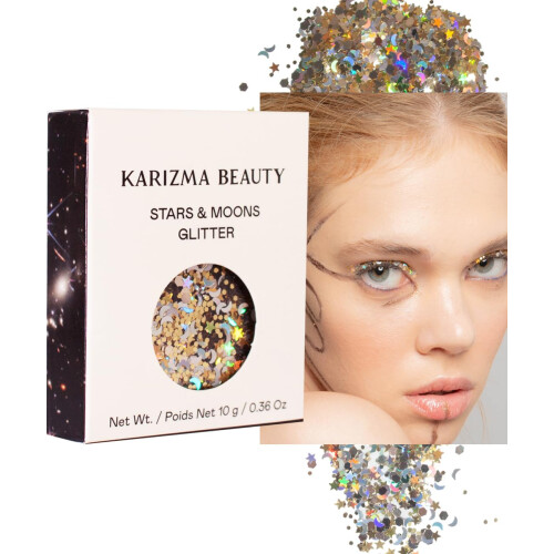 KARIZMA Αστέρια & Φεγγάρια Σκόνη Γκλίτερ 10g για Πρόσωπο, Μαλλιά, Μάτια και Σώμα