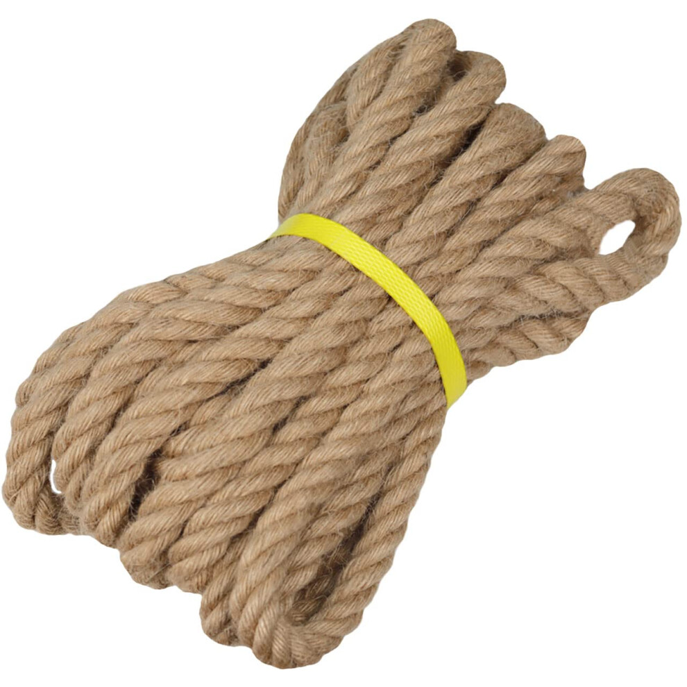 Corde de jute naturelle 34 pouces 25 pieds corde de manille torsad   e corde de chanvre    paisse pour l'artisanat hamac d   coration nautique