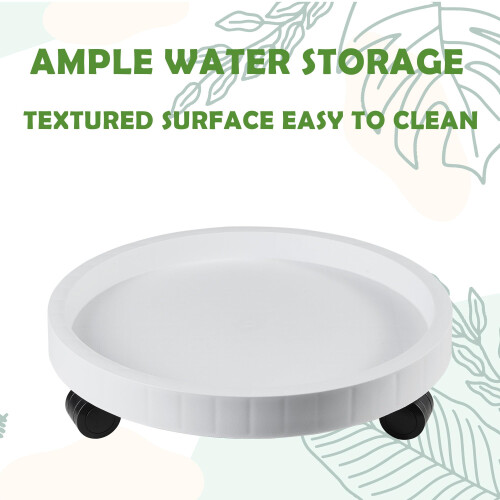 NAZKAEN Caddy para Plantas 9.8 Polegadas com Rodas, Base de Suporte para Plantas em Vaso, Tray Redonda com Rodas 2
