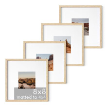 HAUS AND HUES Solid Oak 4x6 Picture Frame for Wall or Tabletop Set of
