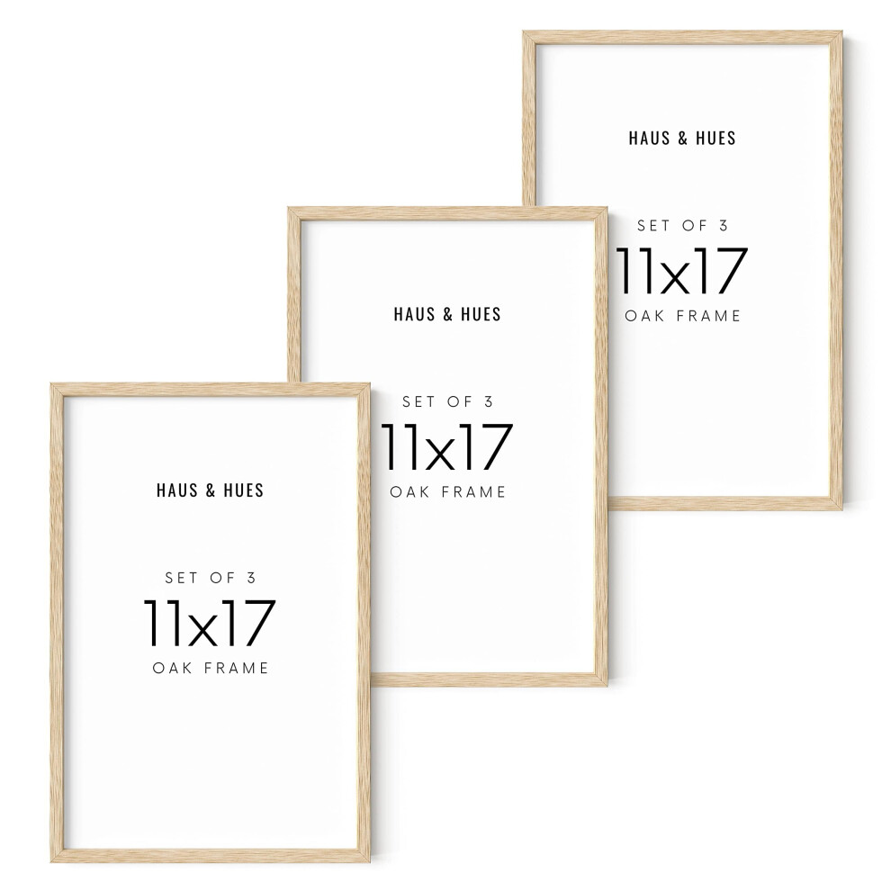 Ensemble de 3 cadres photo 11x17 HAUS AND HUES Cadres 11x17 Cadres photo en bois naturel Cadres pour affiches 11x17 Cadres en bois 17x11 P