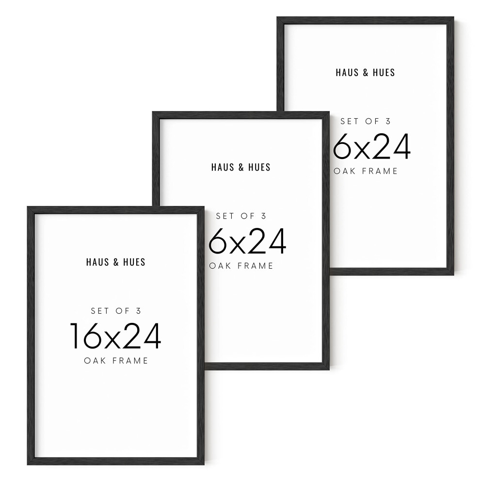 Lot de 3 cadres photo noirs 16x24 HAUS AND HUES 16x24 Cadres photo 16x24 pour mur Cadres pour affiches 16x24 16