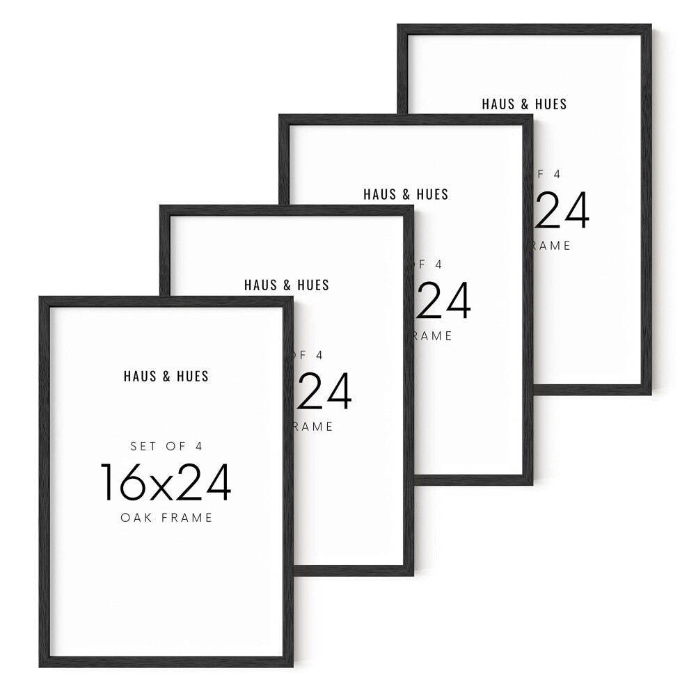 Cadres photo HAUS AND HUES 16x24 Ensemble de 4 Cadres pour affiches 16x24 Cadres 16 x 24 Ensemble de 4 cadres photo noirs 16x24 Cadres photo