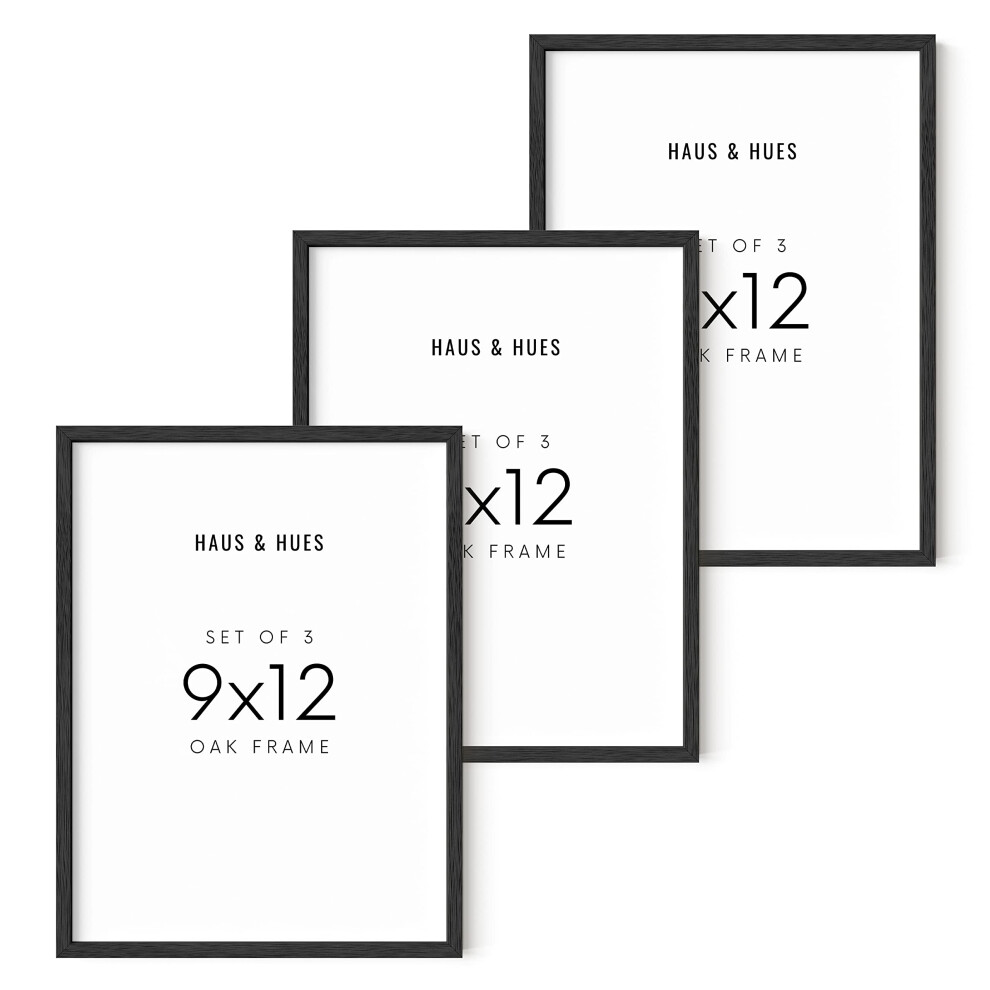 Ensemble de 3 cadres photo 9x12 HAUS AND HUES Cadre 9x12 Cadres photo noirs Ensemble de cadres photo 9 X 12 Ensemble de cadres photo 12x9 W