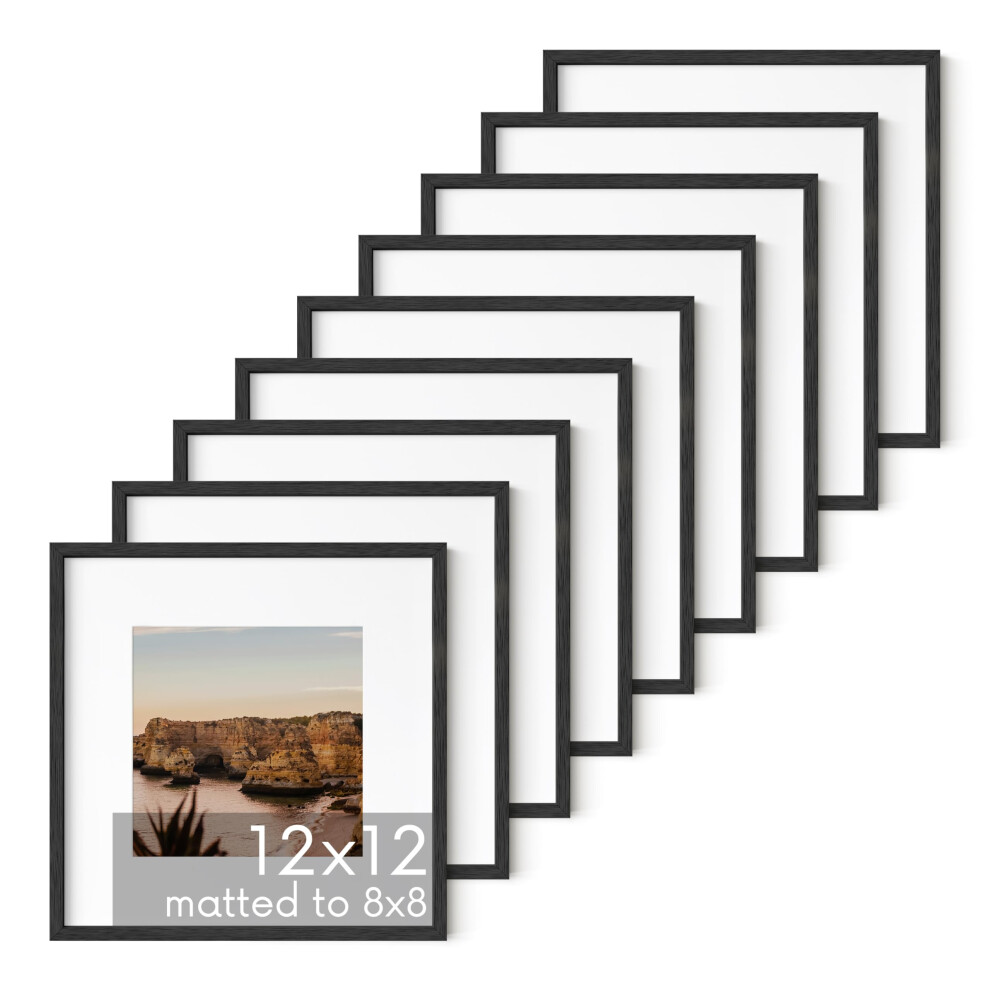 HAUS AND HUES Lot de 9 cadres 12x12 Cadre photo carr    12x12 Cadres noirs pour mur de galerie Cadres carr   s Cadre photo noir